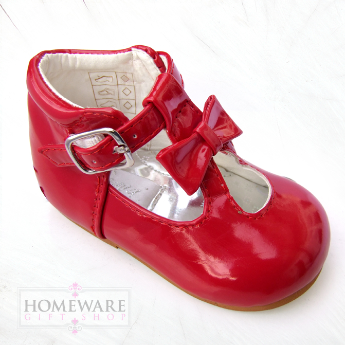 baby girl red patent shoes